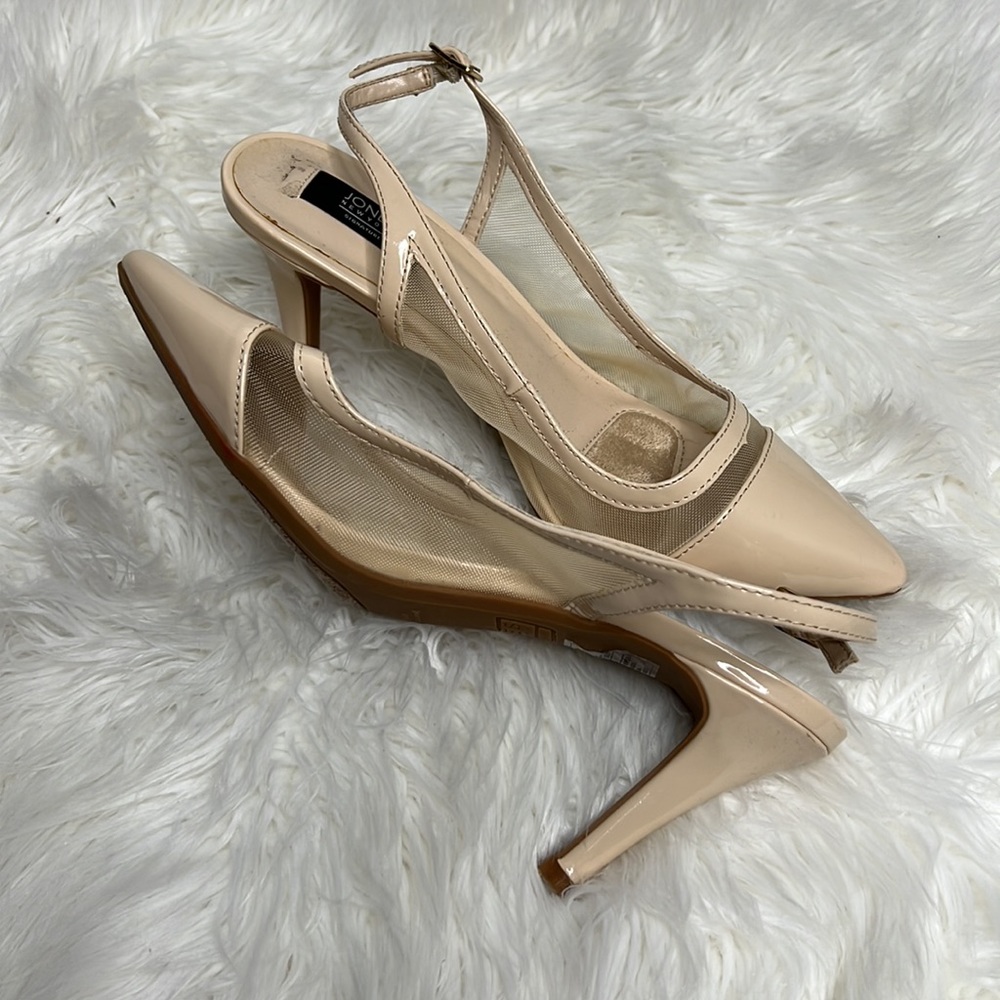 JONES New York Cap Toe Cork Slingback Heel Size 8.5
